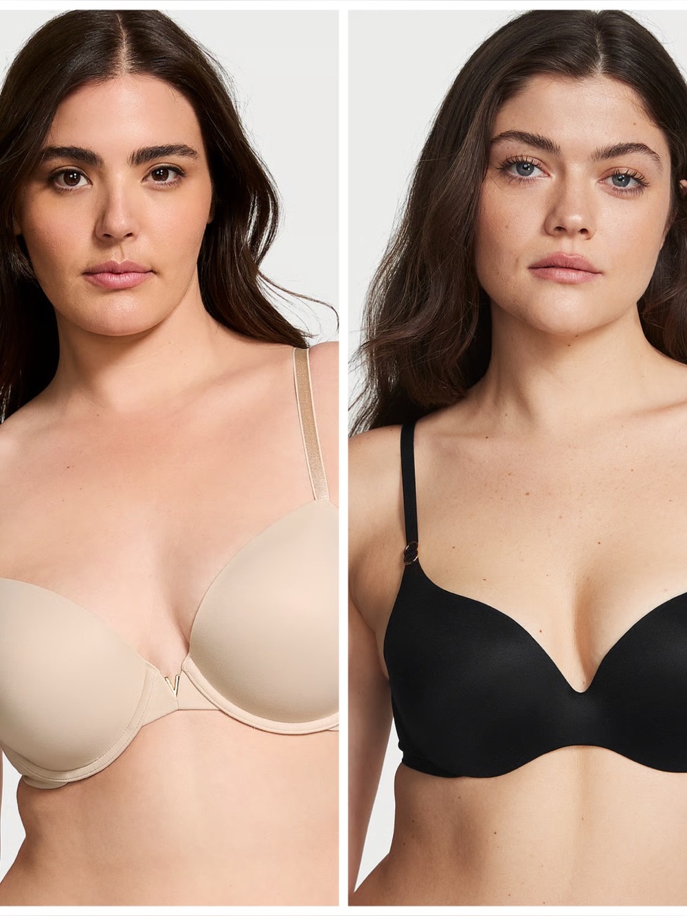 (2) Two Victoria's Secret 2026 Love Cloud Bare Push Up Strapless Bras Black Nude